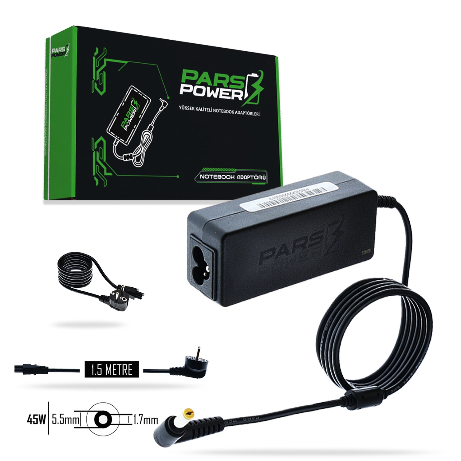 PRS-005 PARS POWER 45W 19V 2.37A (5.5*1.7MM) NOTEBOOK ADAPTÖR